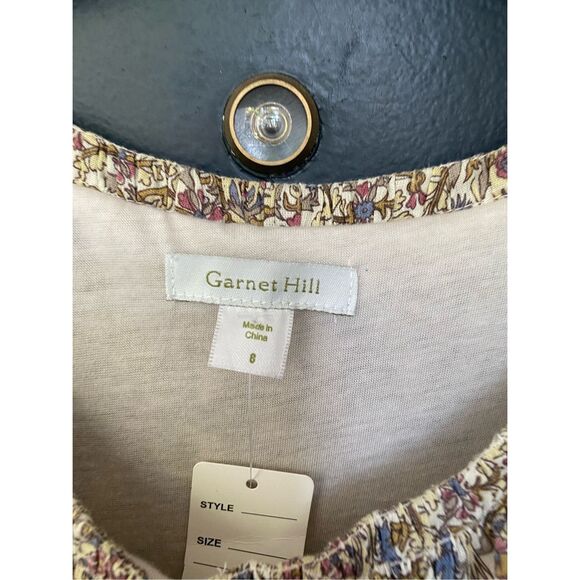 Garnet Hill Fringe Hem Sleeveless Linen Mini Shift Dress Size 8 - Picture 2 of 9